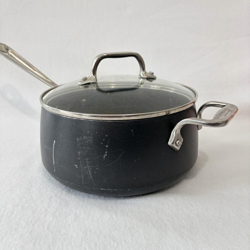 All-Clad Metalcrafters Hard Anodized Nonstick3.5QT 3.3L Saucepan Pot With Lid.